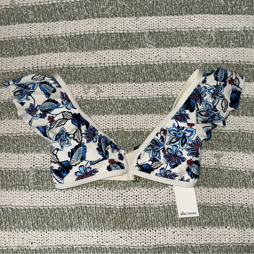 Ella Moss Folktale Blue Floral Retro Bikini Set